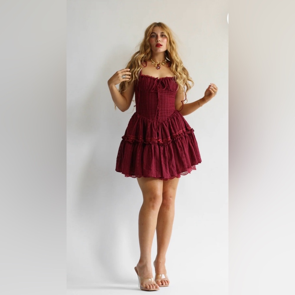 Fae Dress in Garnet